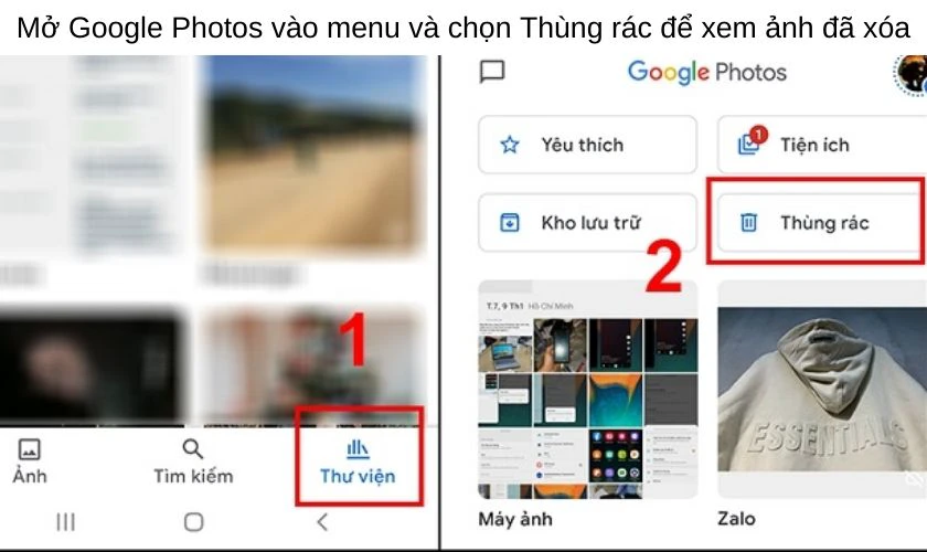 Khôi phục ảnh, video đã xóa bằng Google Photos